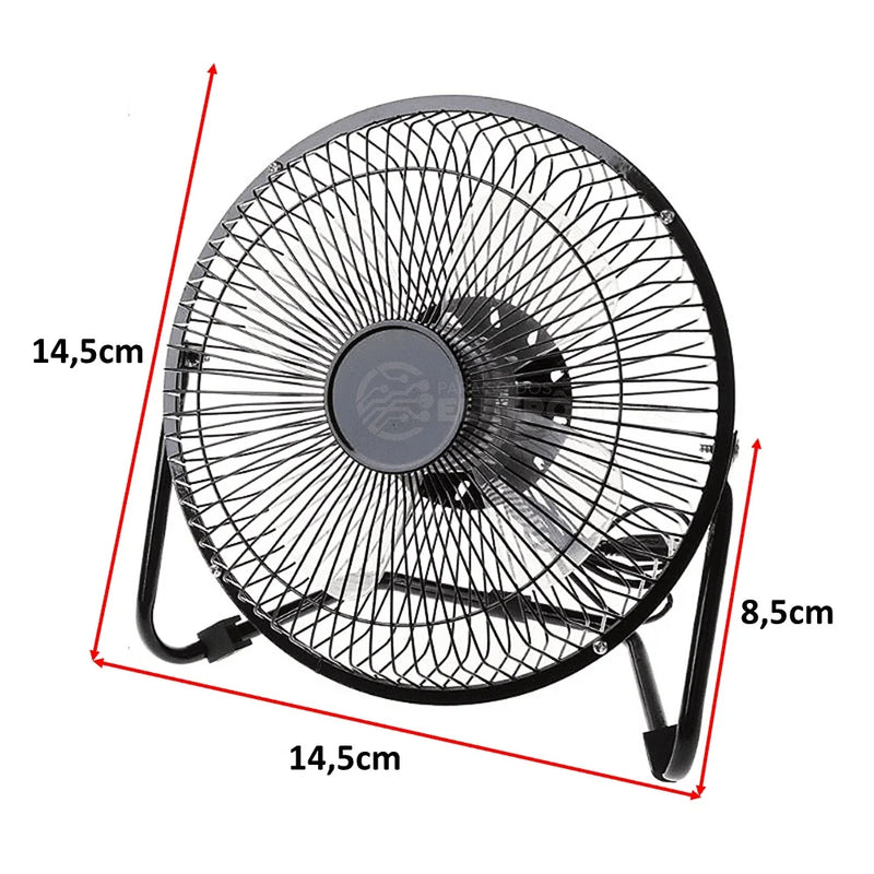 Mini Ventilador USB de Mesa Portátil Ajuste de Inclinação Ultra Silencioso